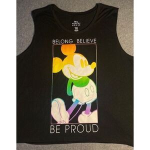MICKEY MOUSE Disney TANK TOP XL BLACK Pride MUSCLE SHIRT belong believe be proud